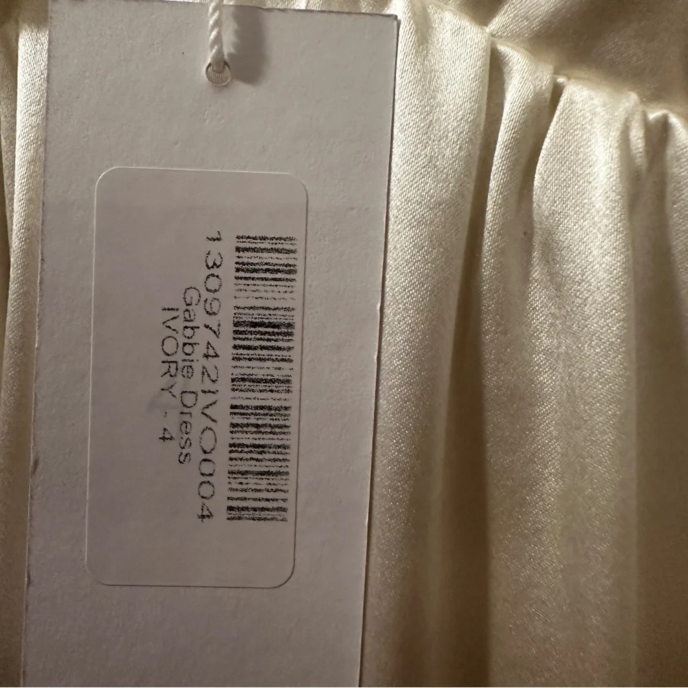 NWT Reformation Gabbie Silk Dress Gown Ivory White Size 4 - Picture 9 of 10